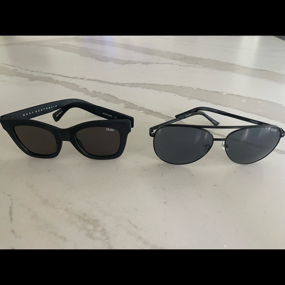 BUNDLE of 2 PAIRS OF QUAY SUNGLASSES 😎 (The Vivienne Aviator + The After Hours)